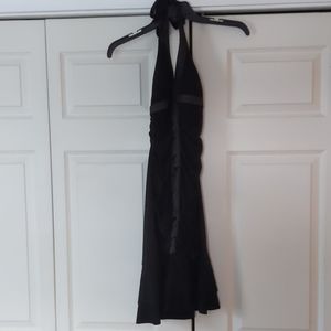 Black halter ruched dress size medium